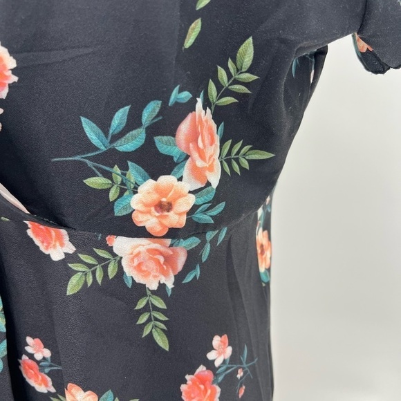Elegant Floral Print V-Neck Dress - Size XL - Picture 8 of 13
